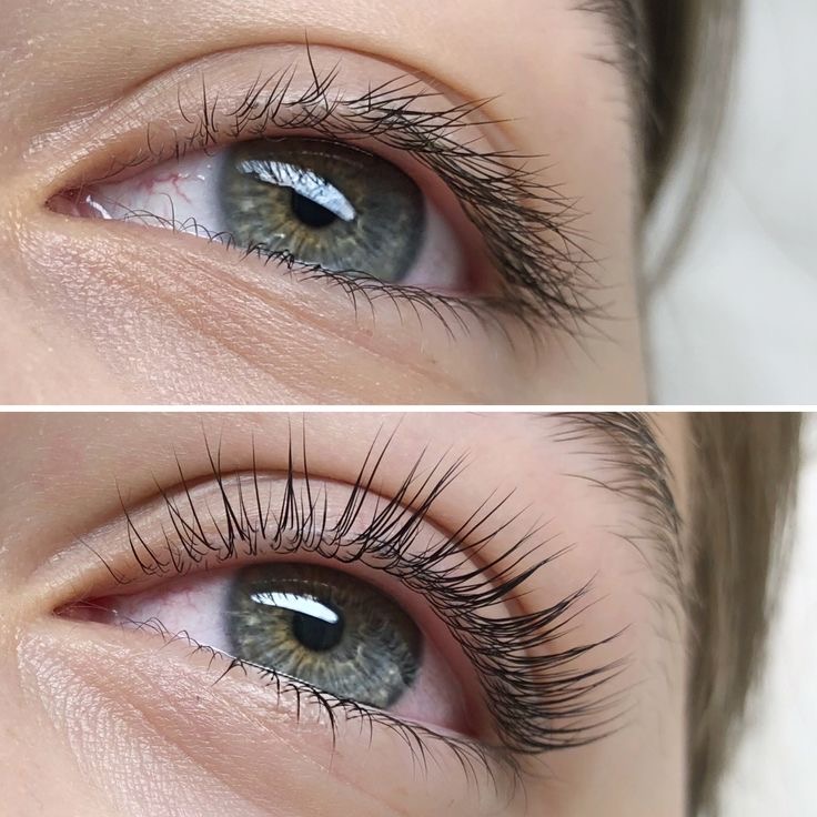 Lash lift before and after