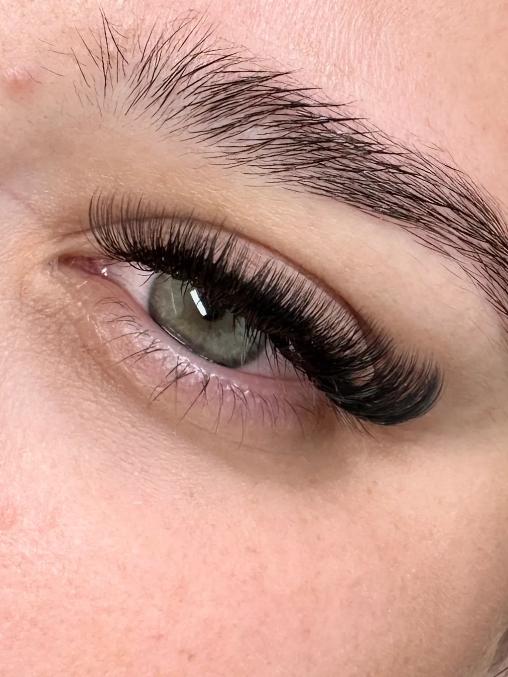 Lash extensions close-up